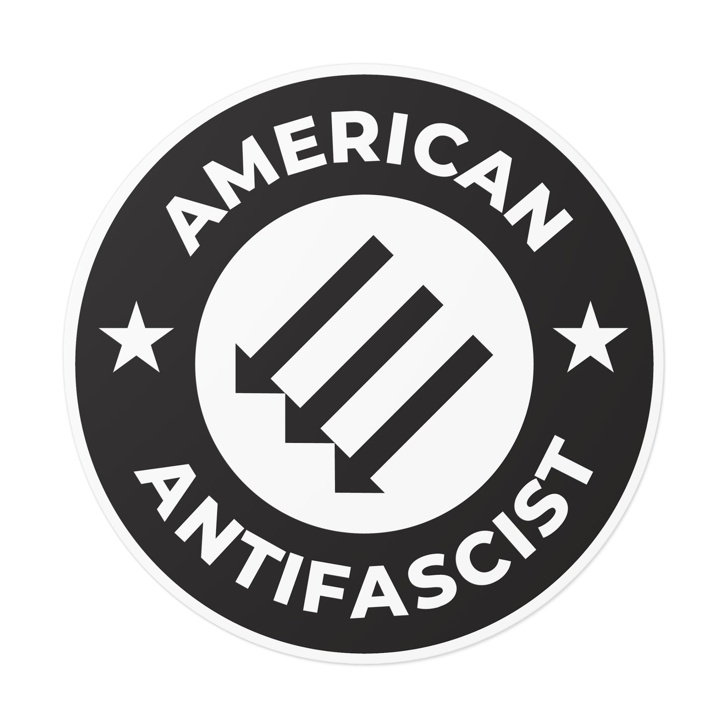 Autocollants ronds en vinyle antifasciste américain