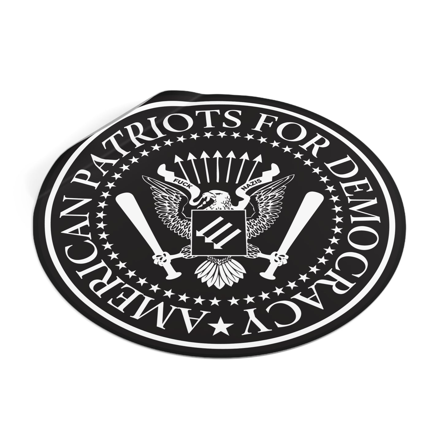 American Patriots For Democracy – Round Vinyl Sticker