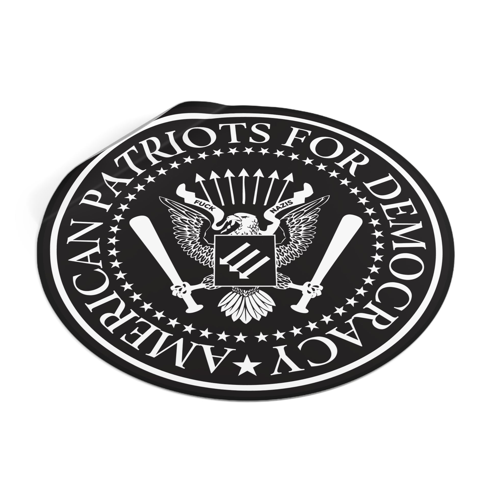American Patriots For Democracy – Round Vinyl Sticker