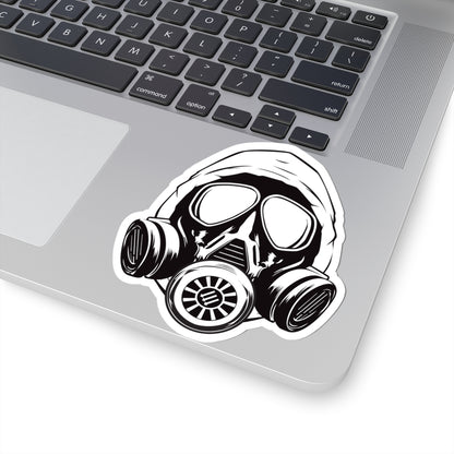 Hooded Antifa Gasmask Three Arrows - Kiss-Cut Sticker