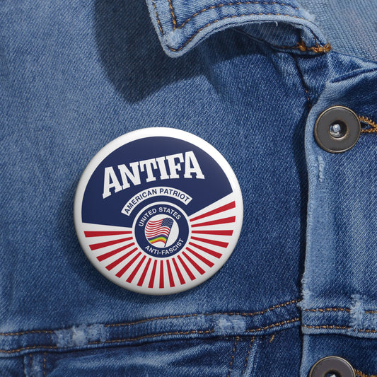 Antifa Amerian Patriot United States Antifascist - Pin Button