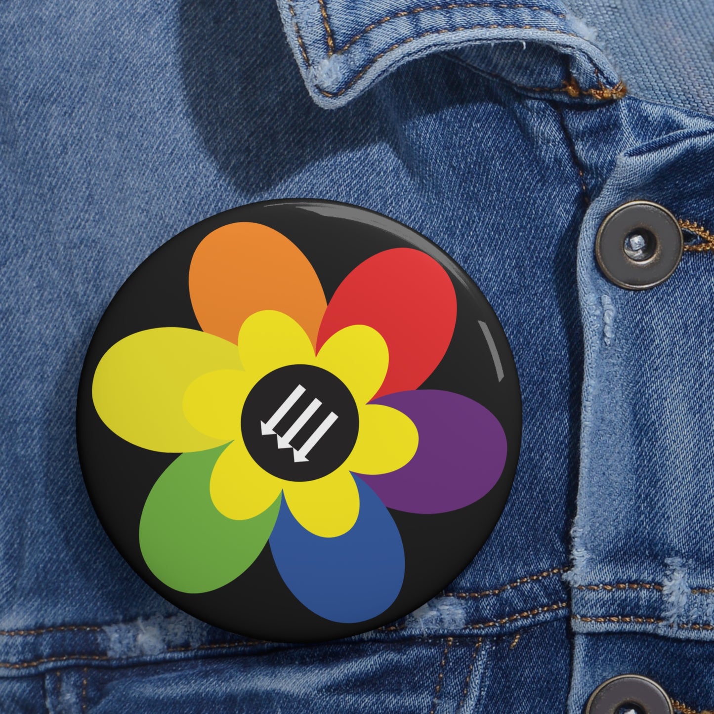 Flower Power Pin Button