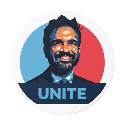 Zohran Mamdani Unite – Round Vinyl Sticker