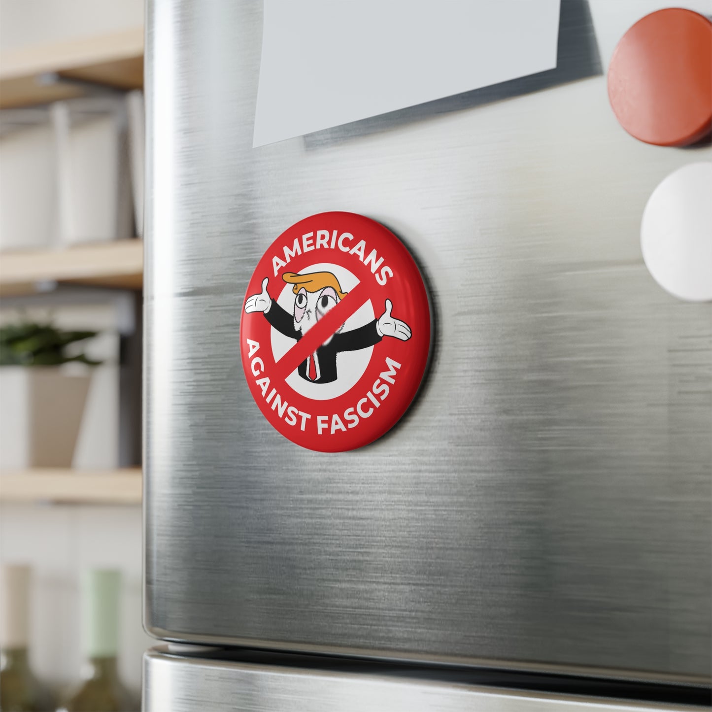 Americans Against Fascism - Round Button Magnet - 1 & 10 pcs - Free Oppression
