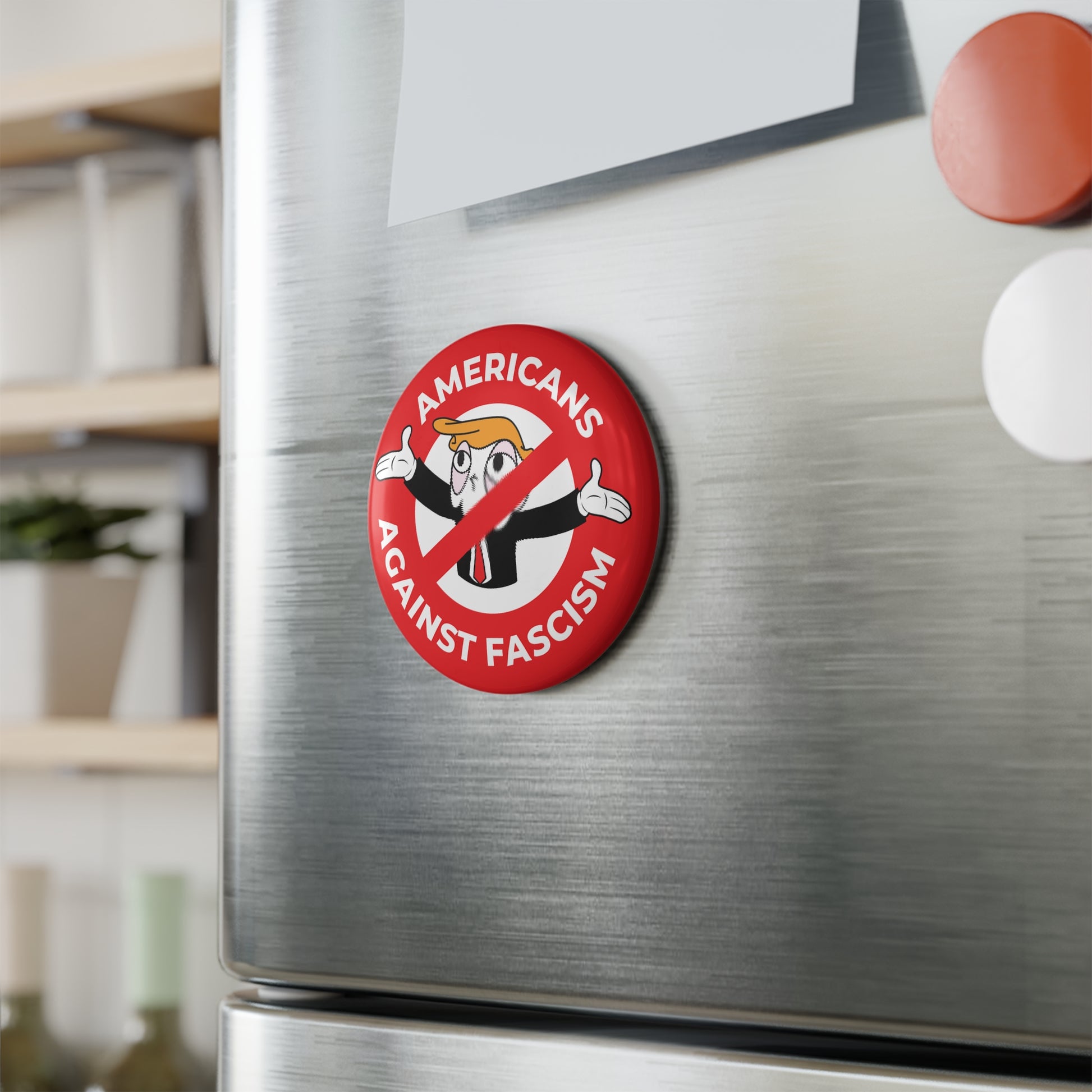 Americans Against Fascism - Round Button Magnet - 1 & 10 pcs - Free Oppression