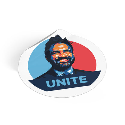 Zohran Mamdani Unite – Round Vinyl Sticker