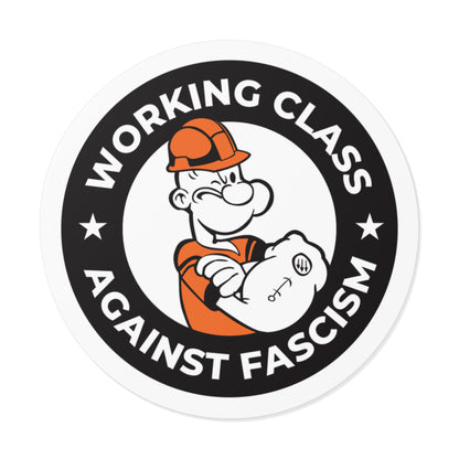 Working Class Against Fascism - Round Vinyl Stickers
