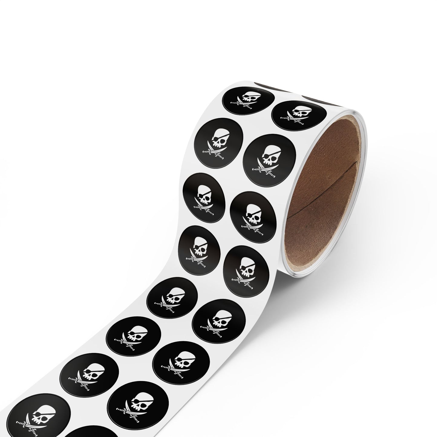 Rouleaux d'étiquettes autocollantes rondes motif crâne de pirate