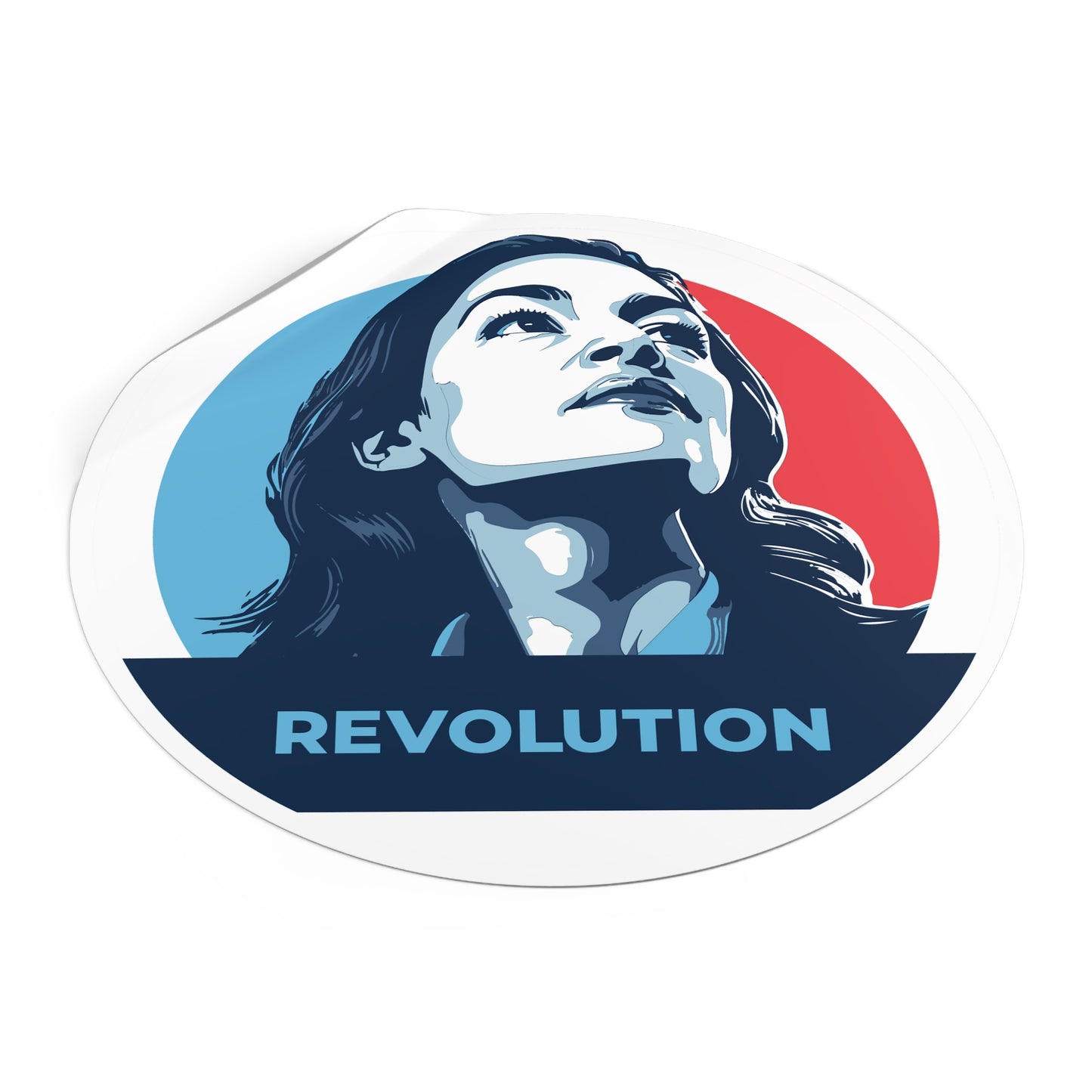 Alexandria Ocasio-Cortez AOC Revolution – Round Vinyl Sticker