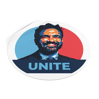 Zohran Mamdani Unite – Round Vinyl Sticker
