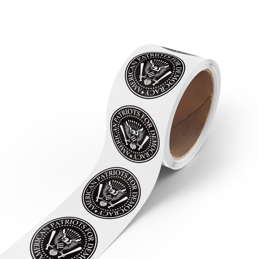 American Patriots For Democracy Round Sticker Label Rolls