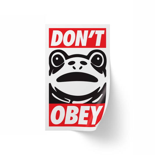 Don’t Obey – Portland Frog Kiss-Cut Sticker