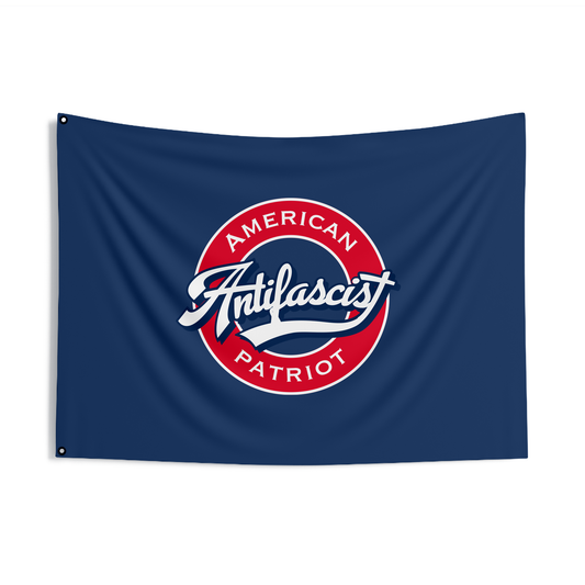 Antifascist American Patriot - Double Sided Flag - Baseball & Pro Democracy Theme