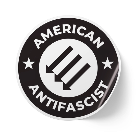 American Antifascist Round Vinyl Sticker — “No Kings” Anti‑Trump Protest Decal