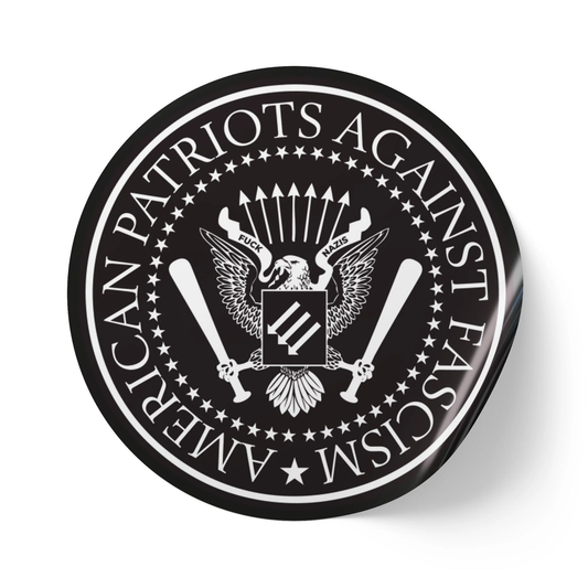 American Patriots Against Fascism - Round Vinyl Stickers - Anti Trump No Kings Protest Decal