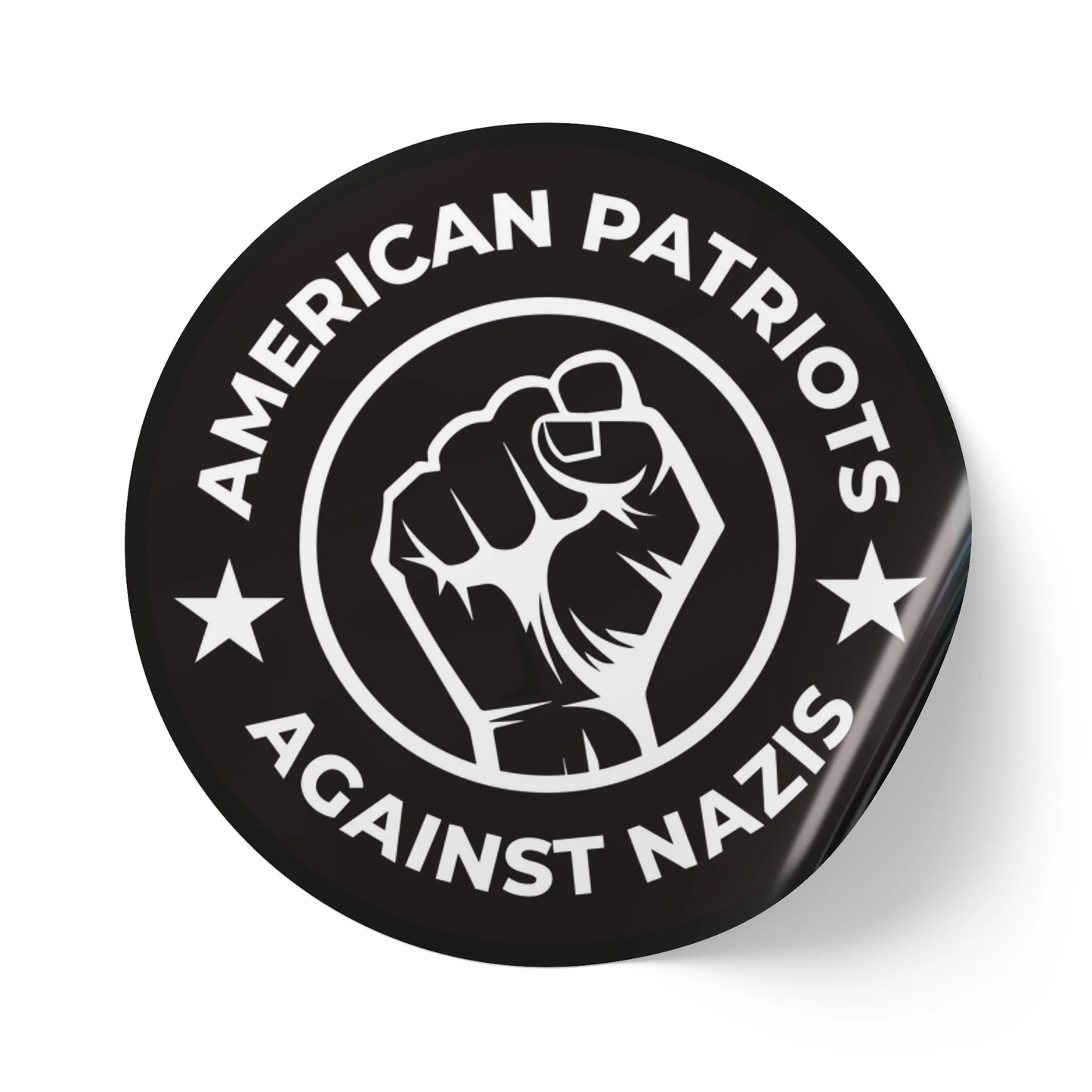 American Patriots Against Nazis – Round Vinyl Sticker