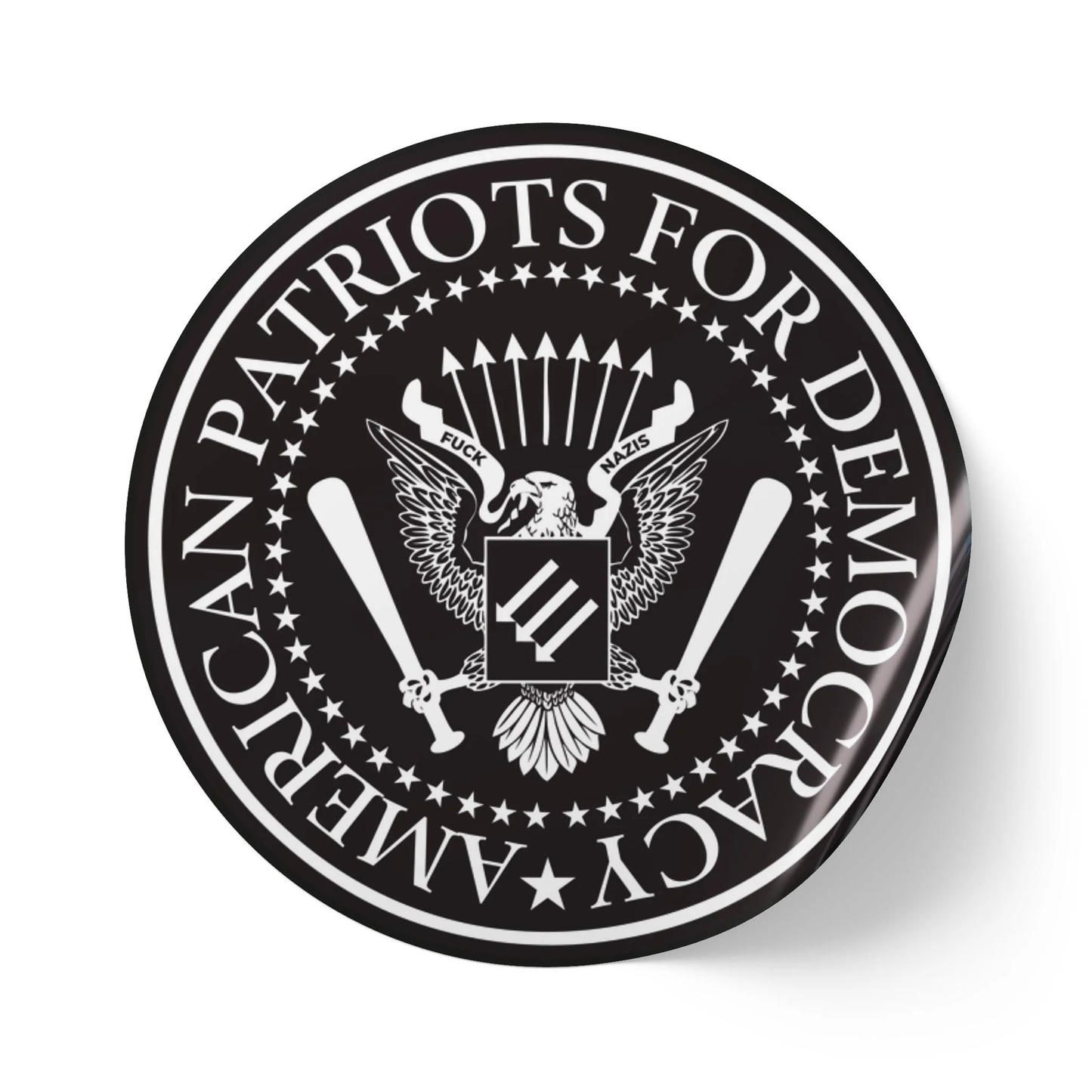 American Patriots For Democracy – Round Vinyl Sticker