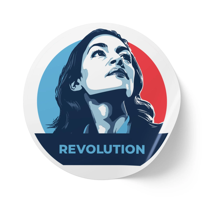 Alexandria Ocasio-Cortez AOC Revolution – Round Vinyl Sticker