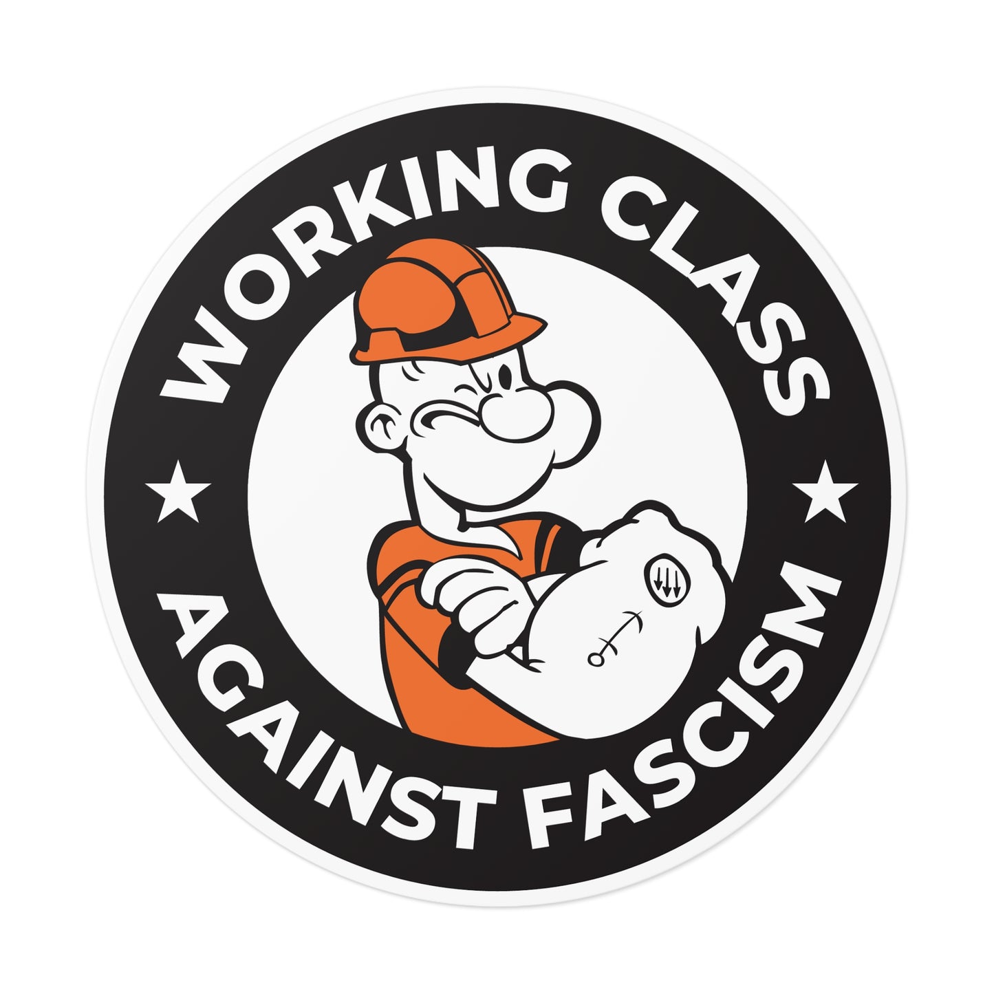 Working Class Against Fascism - Round Vinyl Stickers