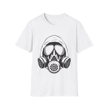 Hooded Antifa Gasmask Three Arrows T-shirt