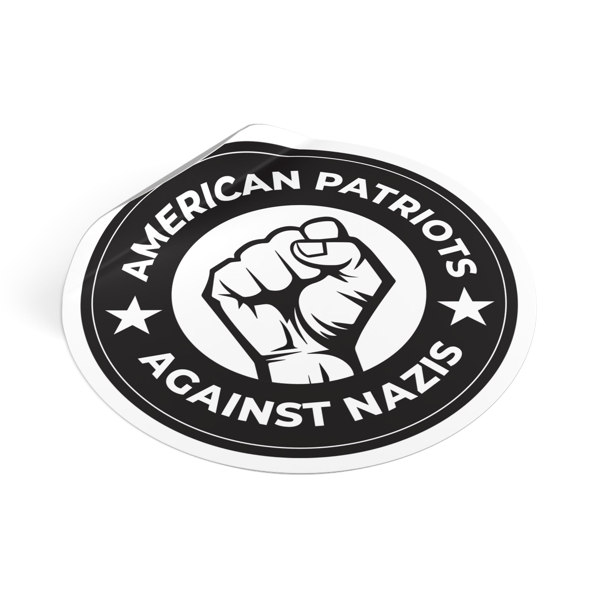 American Patriots Against Nazis - Round Vinyl Stickers - Free Oppression
