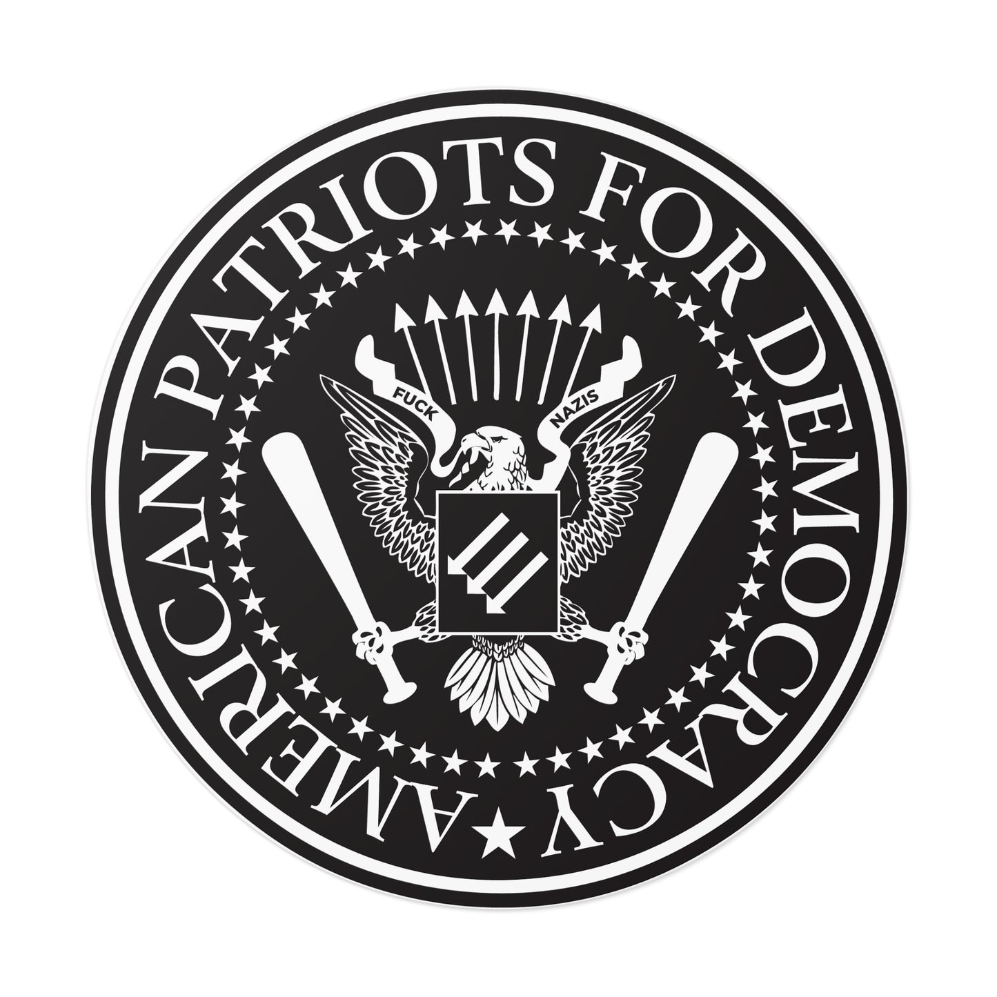 American Patriots For Democracy – Round Vinyl Sticker