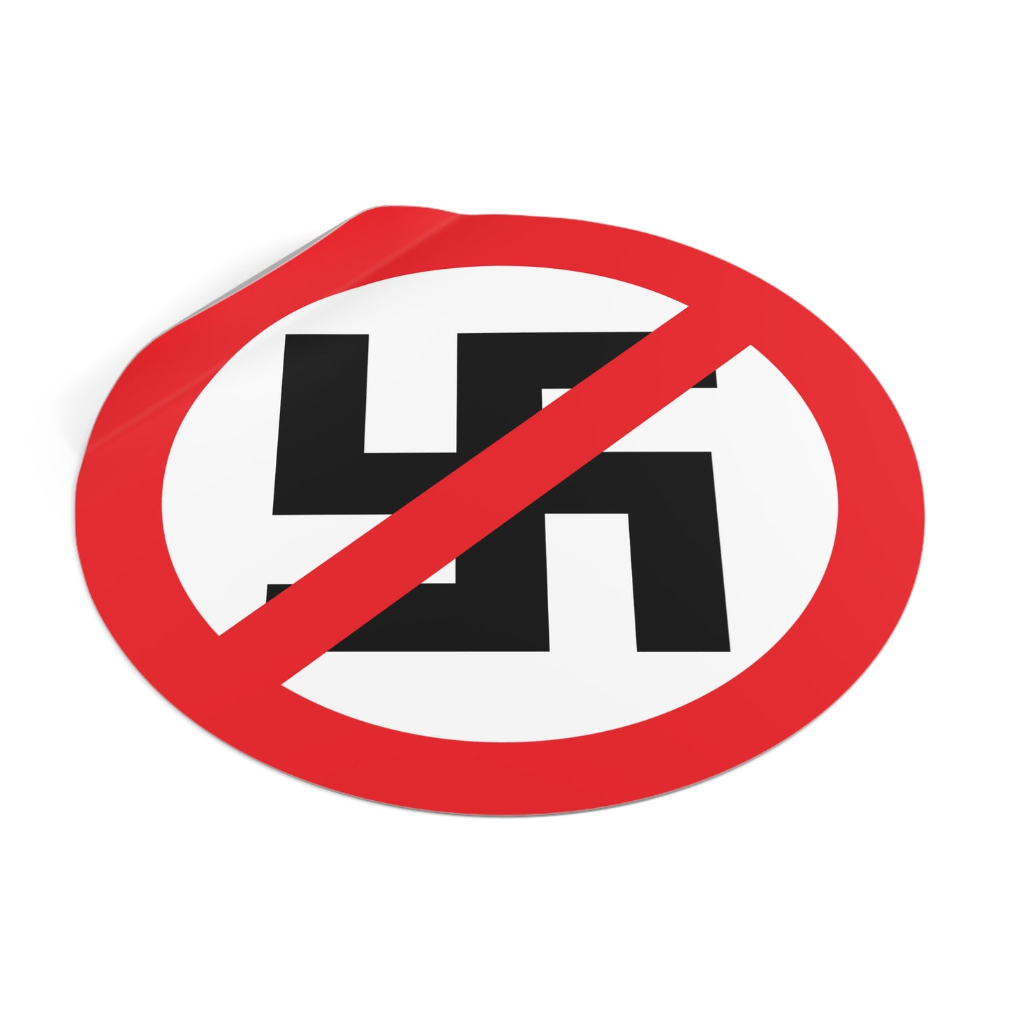 Anti-Nazi Vinyl Sticker – Round Weatherproof Political Decal for Activists – Anti-Fascist, Pro-Democracy Resistance Sticker for Cars, Laptops & More