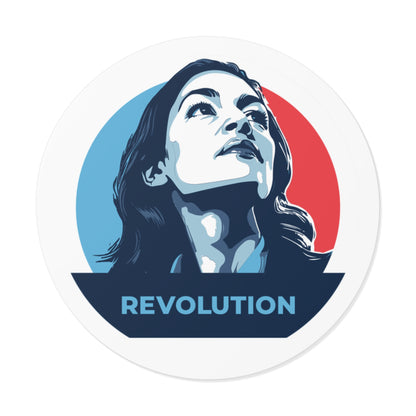 Alexandria Ocasio-Cortez AOC Revolution – Round Vinyl Sticker