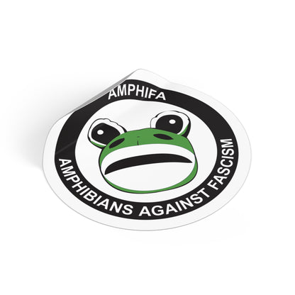 Amphifa – Amphibians Against Fascism – Round Vinyl Sticker