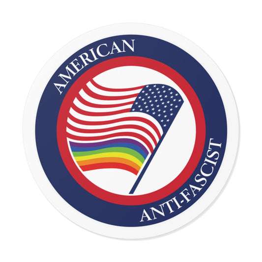 American Anti-Fascist - Round Vinyl Stickers