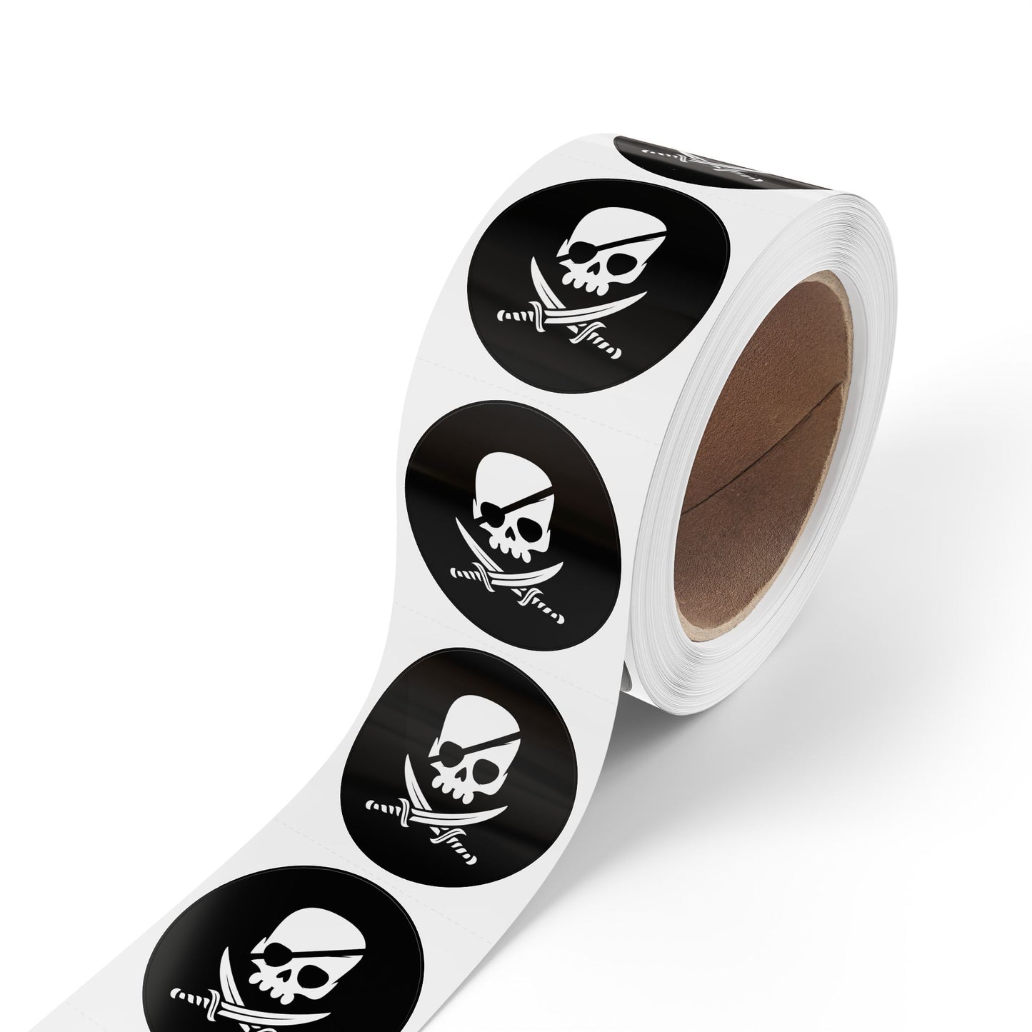 Rouleaux d'étiquettes autocollantes rondes motif crâne de pirate