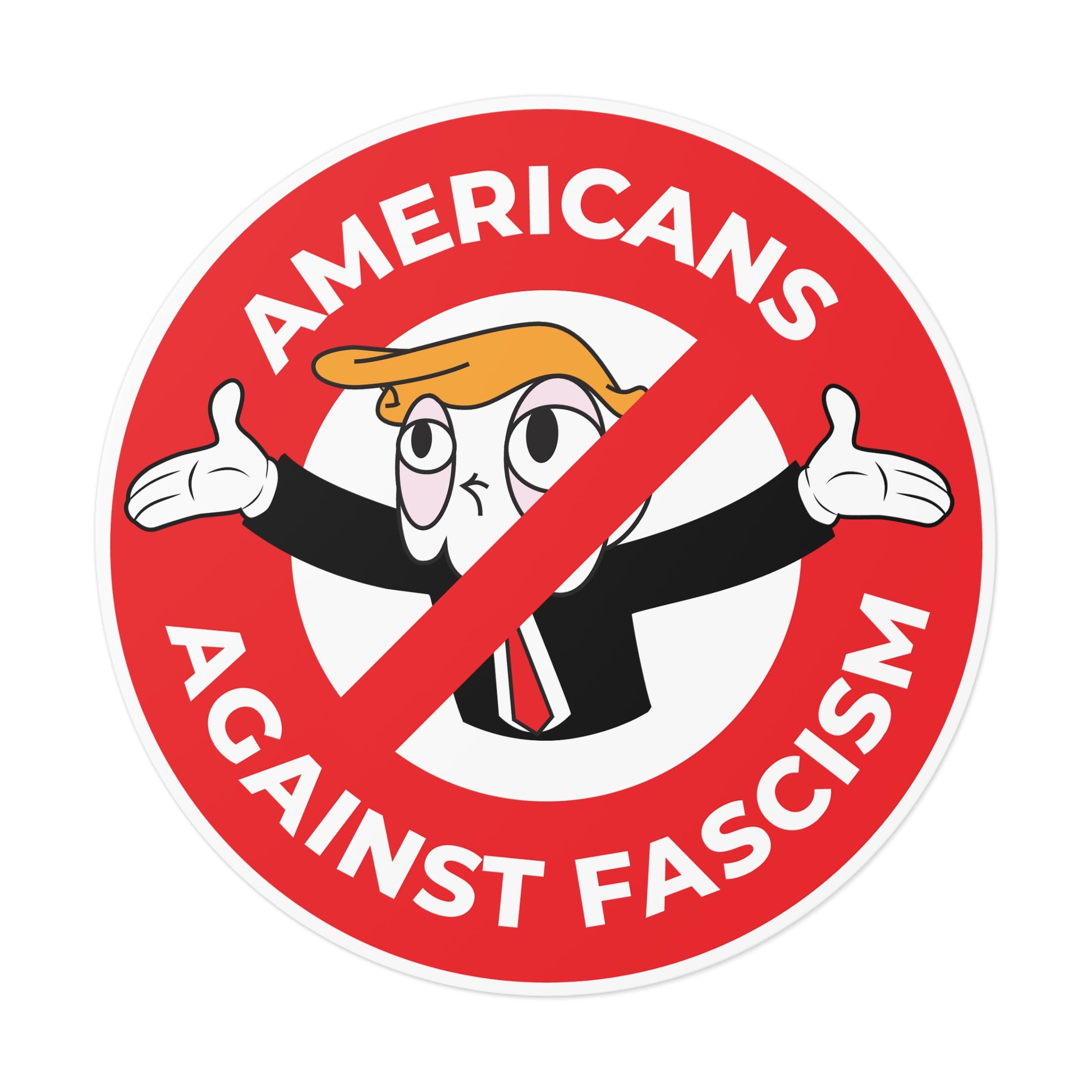 Americans Against Fascism - Round Vinyl Stickers - Free Oppression