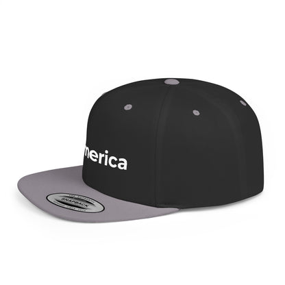 America – Flat Bill Snapback Hat – Adjustable Hat Featuring Anarchy Symbol Design for Political Expression