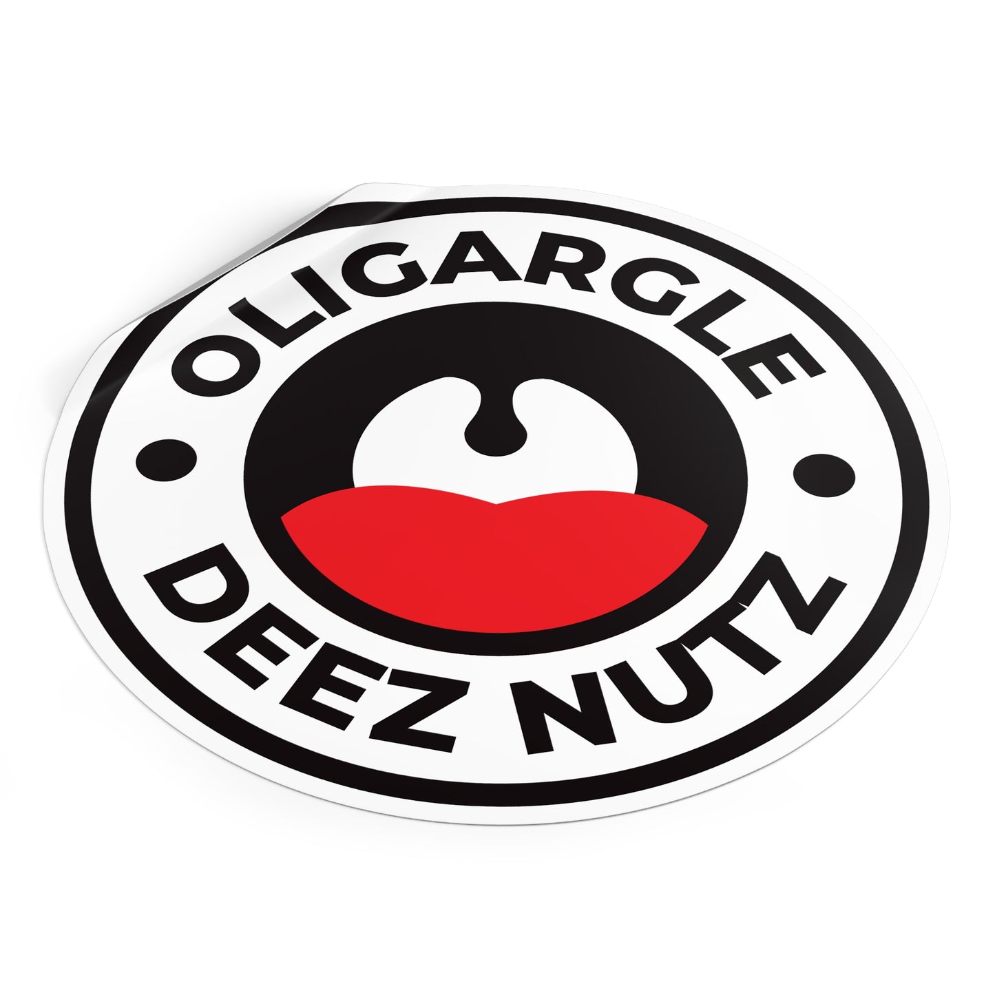 Oligargle Deez Nutz - Autocollants ronds en vinyle