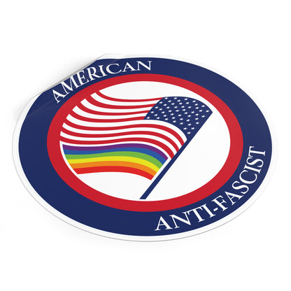 American Anti-Fascist - Round Vinyl Stickers