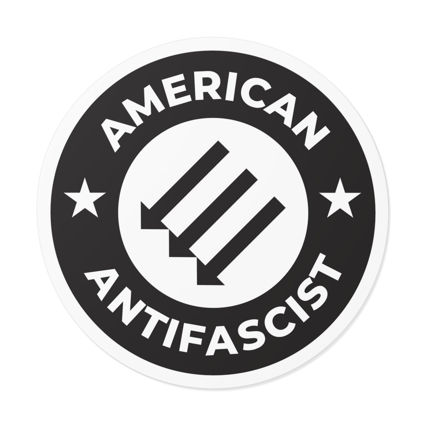 Autocollants ronds en vinyle antifasciste américain