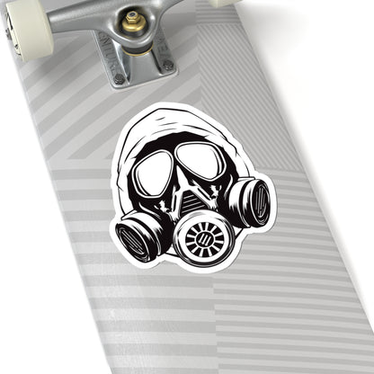 Hooded Antifa Gasmask Three Arrows - Kiss-Cut Sticker