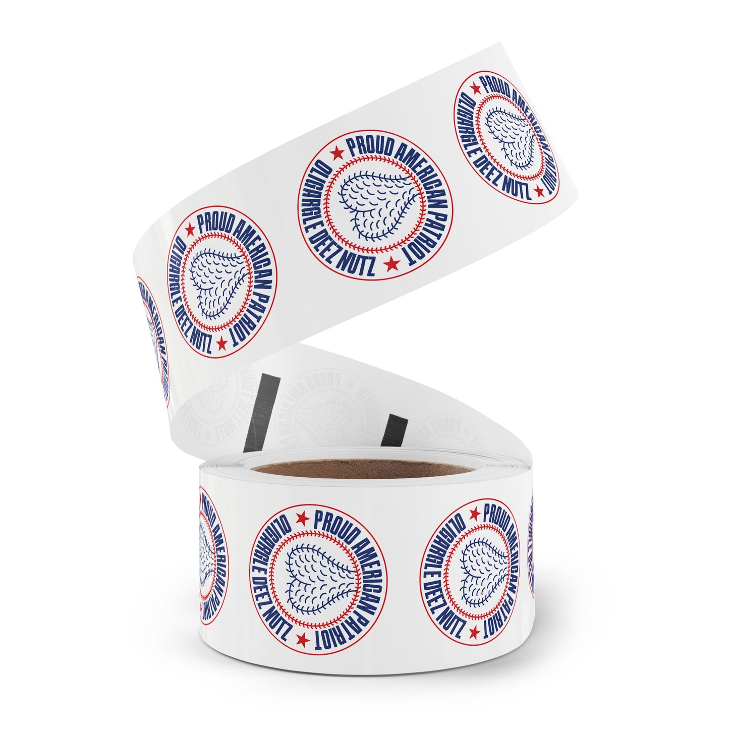 Proud American Patriot Oligargle Deez Nutz Round Sticker Label Rolls