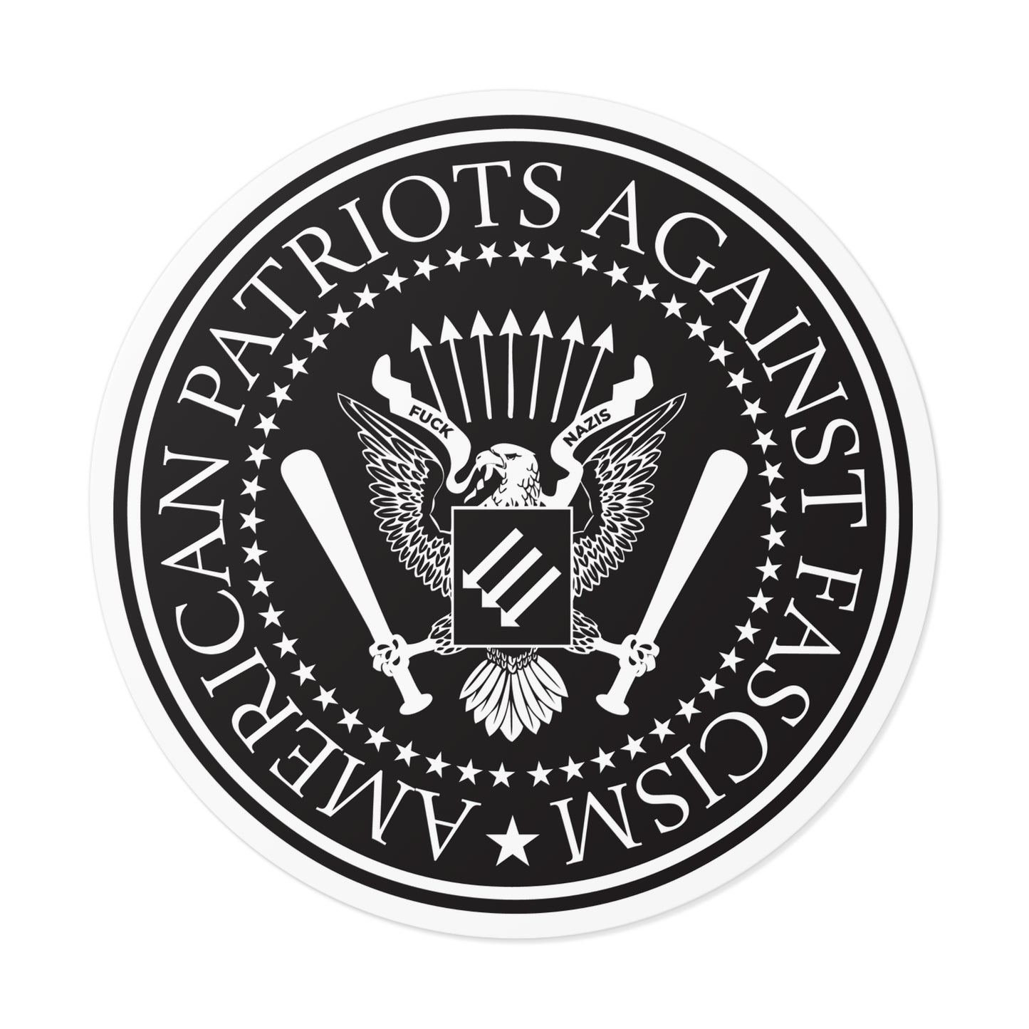 Patriotes américains contre le fascisme – Autocollants ronds en vinyle