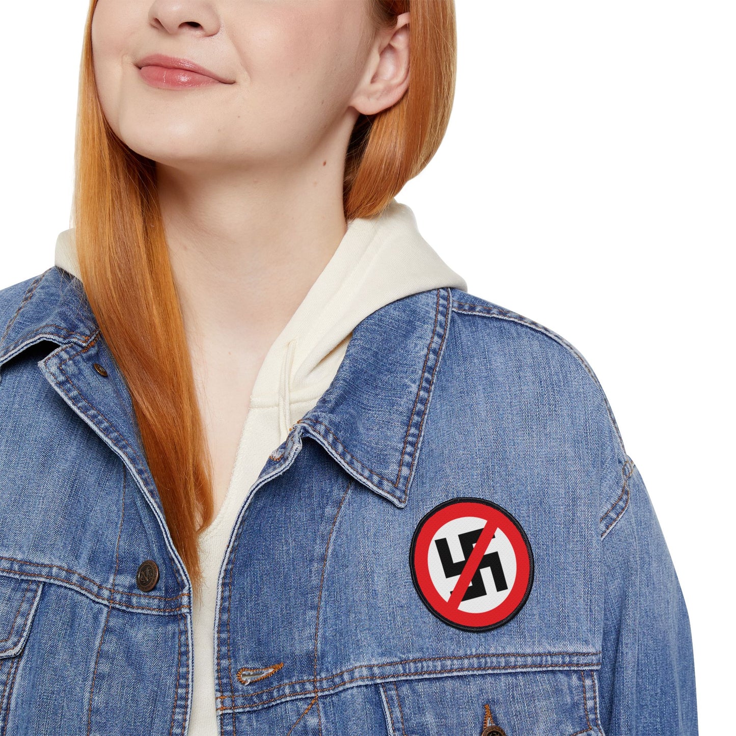 Écusson thermocollant anti-nazi – Badge rond brodé antifasciste pour vestes, sacs et gilets – Écusson d'activiste pro-démocratie pour la résistance et les mouvements de défense des droits civiques