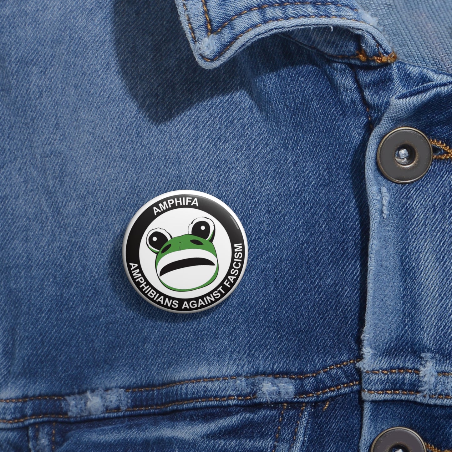 Amphifa Amphibians Against Fascism – Pin Button Portland Frog Protest Pin