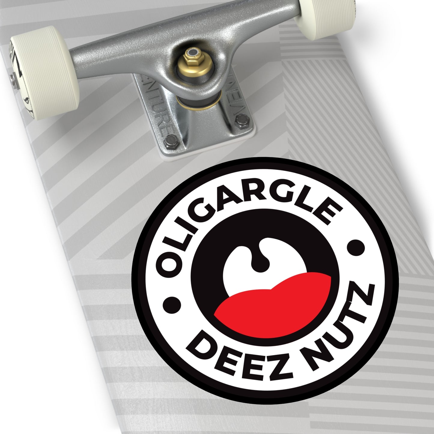 Oligargle Deez Nutz – Round Vinyl Sticker