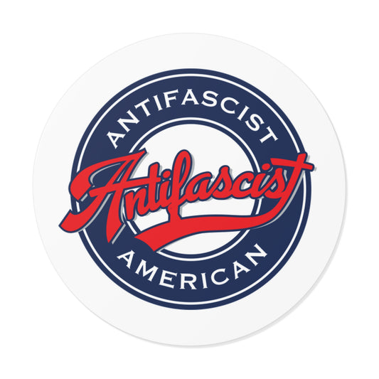 Antifascist American - Round Vinyl Stickers