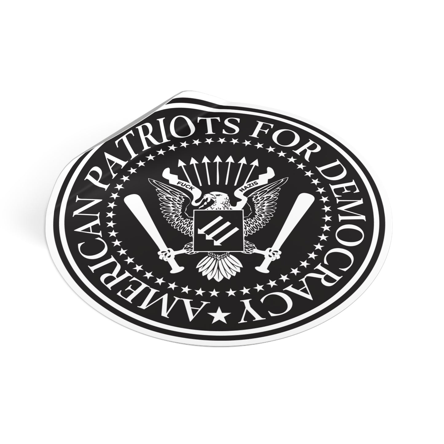 American Patriots For Democracy – Round Vinyl Sticker