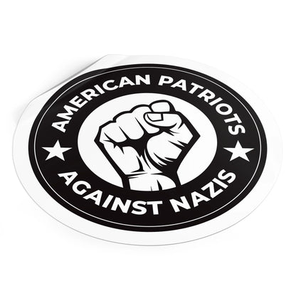 American Patriots Against Nazis - Round Vinyl Stickers - Free Oppression