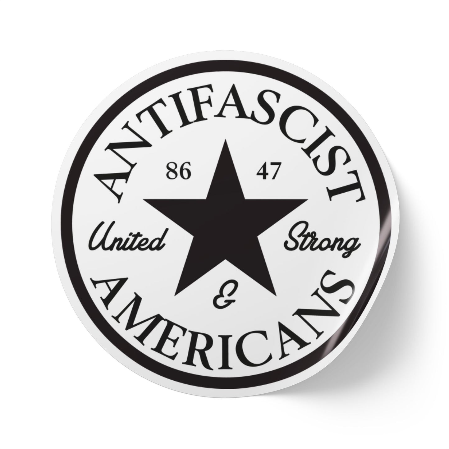 Antifascist Americans Round Sticker Label Rolls