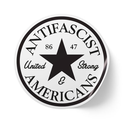 Antifascist Americans Round Sticker Label Rolls