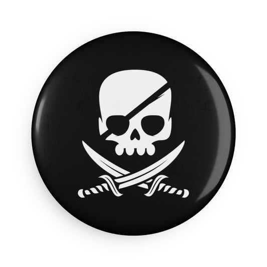 Pirate Skull - Round Button Magnet