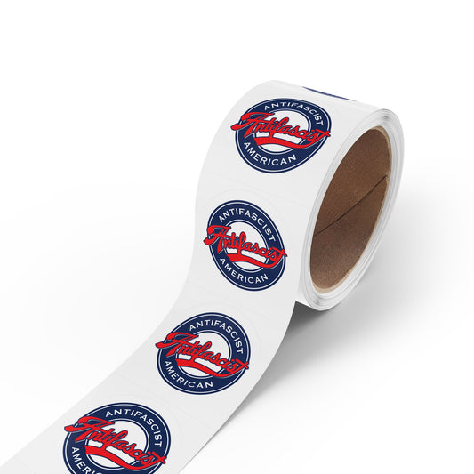 American Antifascist Round Sticker Label Rolls