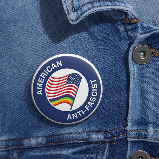 American Anti-Fascist Pin Button – Pro-Democracy Pride Badge, Political Activist Accessory for Equality & Freedom